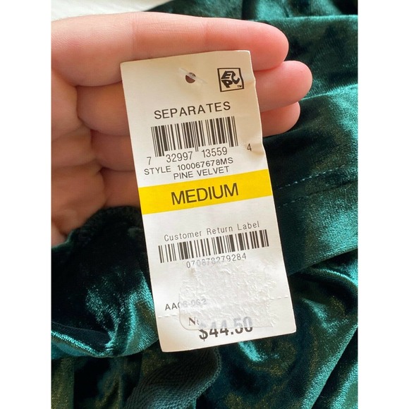 NEW ALFANI Green Velvet Hoodie Size Size Medium - Picture 6 of 6